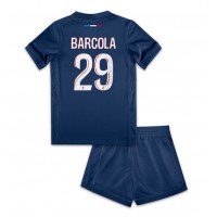 Echipament fotbal Paris Saint-Germain Bradley Barcola #29 Tricou Acasa 2024-25 pentru copii maneca scurta (+ Pantaloni scurti)